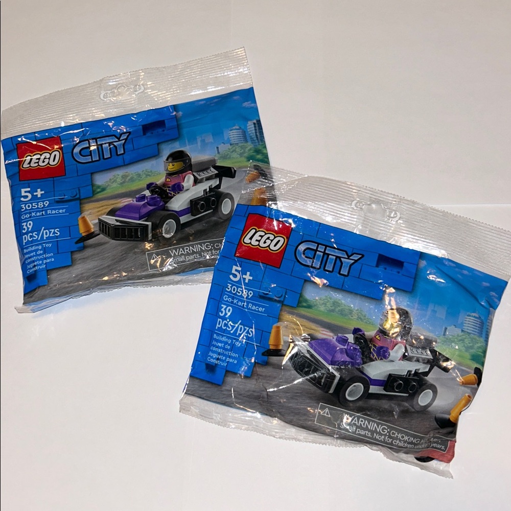 LEGO City Purple Race Car Building Kits Set of 2 NEW